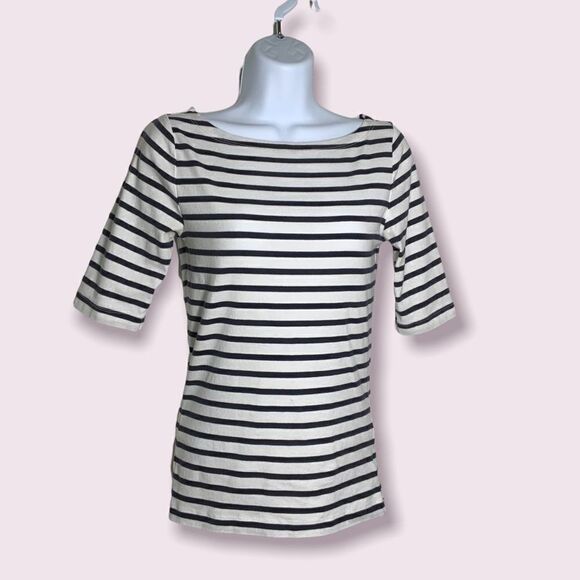 GAP Black And White Striped Women's Top Size Small - Picture 1 of 5